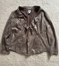 Chico's Women's Snake Print Jacket Blazer Neutral, Size 2 Large