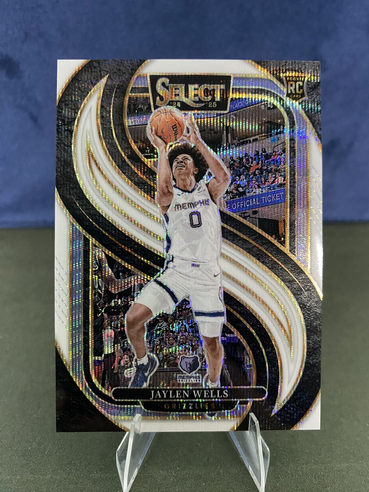 2024-25 Panini Select Premier Level Jaylen Wells #188 White Wave Prizm /99 (RC)