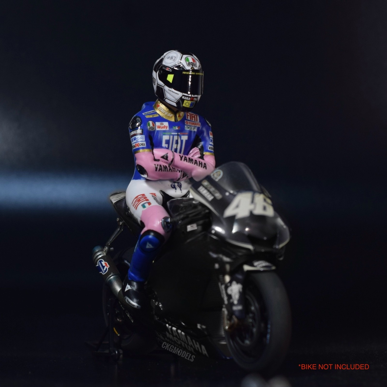 1/12 Scale Motogp Rider Figurine Valentino Rossi on Grid Barcelona 2008