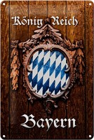 Schild Blech 20X30Cm - Made In Germany - Spruch KöNigreich Bayern Holzoptik Meta