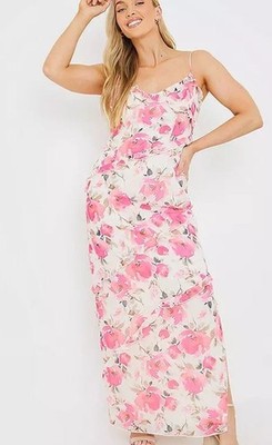 In the Style Jac Jossa Bedrucktes Cami Maxi Kleid Pink UK 12 (fmn29-21)