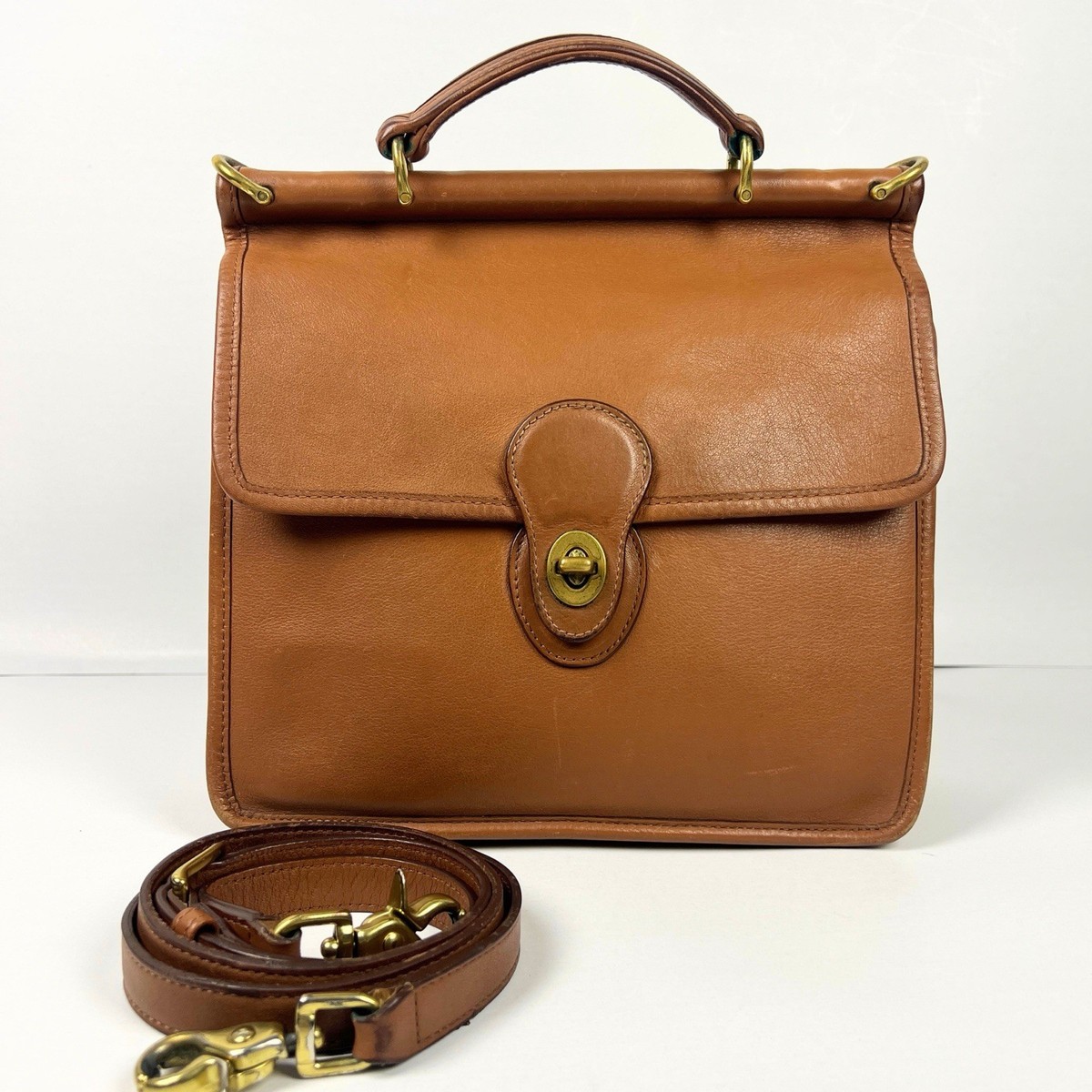 Vintage Coach Willis Satchel 9927 Tan Glove Tanned Leather Top