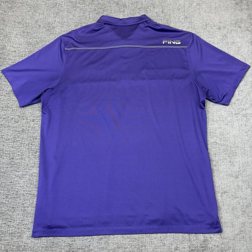 Polo Ping LSU Tigers Uomo XXL Viola Oro NCAA Performance Elasticizzata Golf - Foto 5 di 10
