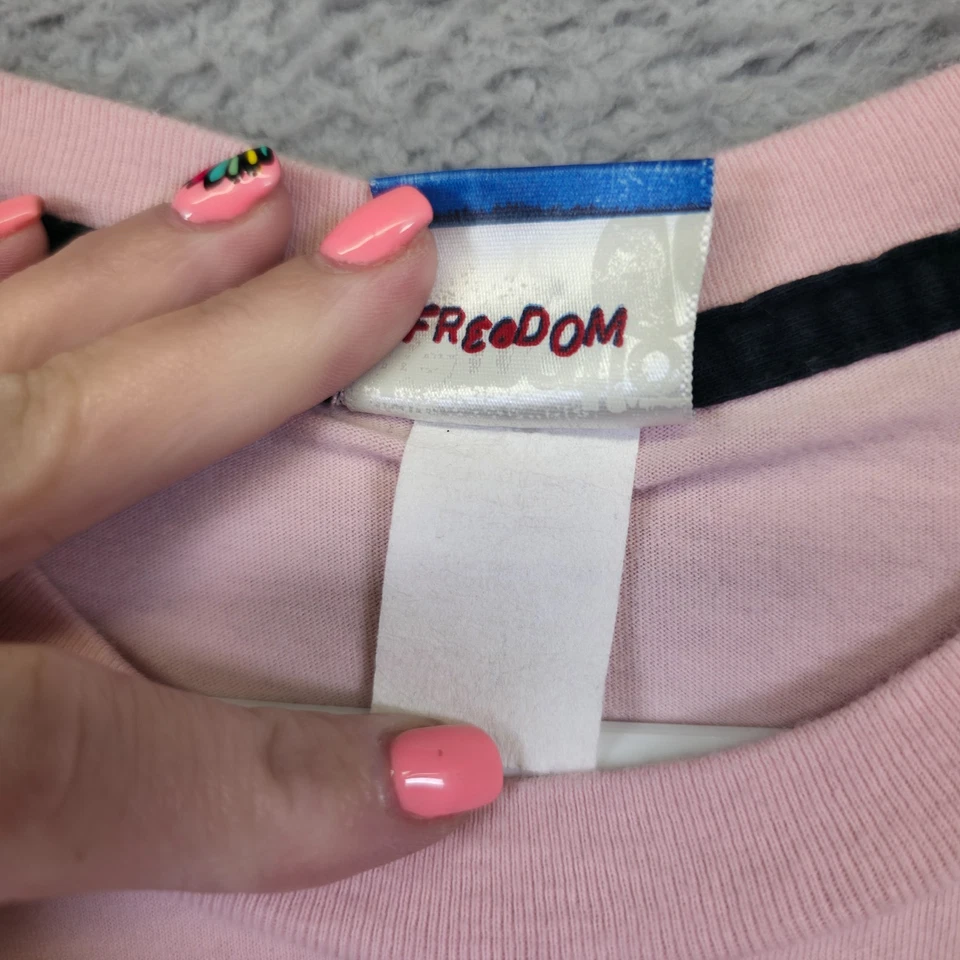 Lote de 2 Camisas Y2K Hurley Para Hombres L Rosa Azul Libertad de Elección Gráficos Estampado Camiseta Foto 4 de 4