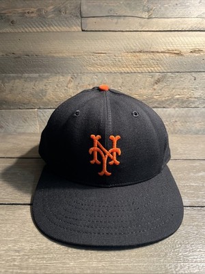 Vintage New York Giants Leather Band Sz 7 3/8 Fitted Hat Cap Roman Pro USA Made