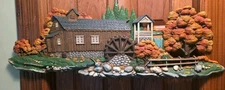 Vintage Burwood Products 2426 Grist Mill Large Wall Decor --- Retro 1980s Rare