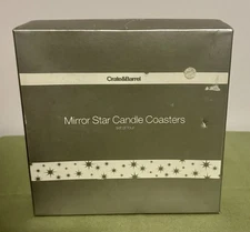 Crate & Barrel Mirror Star Candle Coasters Set Of 4 NOB