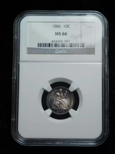 1886 Liberty Seated Dime NGC MS-66