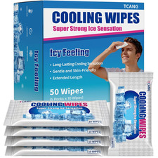 Cooling Face Body Wipes - 5 Packs of 10 (50 W...