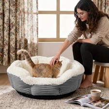 Winter Warm Cat Beds for Indoor Cats Fleece Cushion Pet Sleeping Kennel Mattress