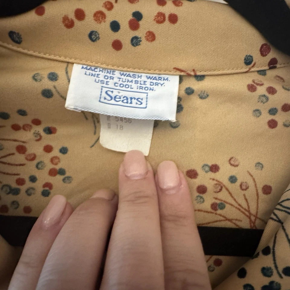 Vintage Sears Floral Women’s Perma-Press Blouse Size 18 - Image 3 of 4