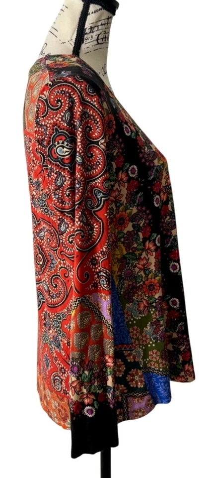 Top Johnny Was Moa Favorito Boho Manga Larga Bambú Floral Retazos Talla XS Foto 2 de 4