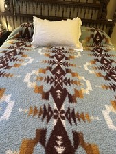 Pendleton Lake Aqua Aztec Turquoise Sherpa Fl...