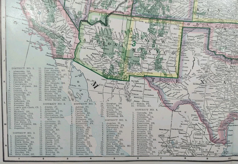 Vintage 1911 NATIONAL FOREST RESERVES Map 22"x15" Old Antique Original USA - Image 4 of 4