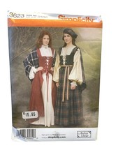 Simplicity 3623 Misses Costume Hat Sz 14 16 18 20 Medieval Renaissance