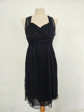 L.K. Bennett Black Frill Evening Dress - UK 12