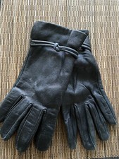 Womens Vintage Dark Brown Leather Gloves With Knotted Detail Size 7/ S India EUC