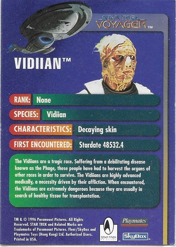 Star Trek VOYAGER Action Figure Card Vidiian - Picture 2 of 2