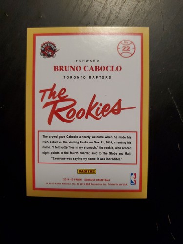 2014-15 Donruss The Rookies Bruno Caboclo RC #22 Rookie lot 9 - Picture 2 of 10