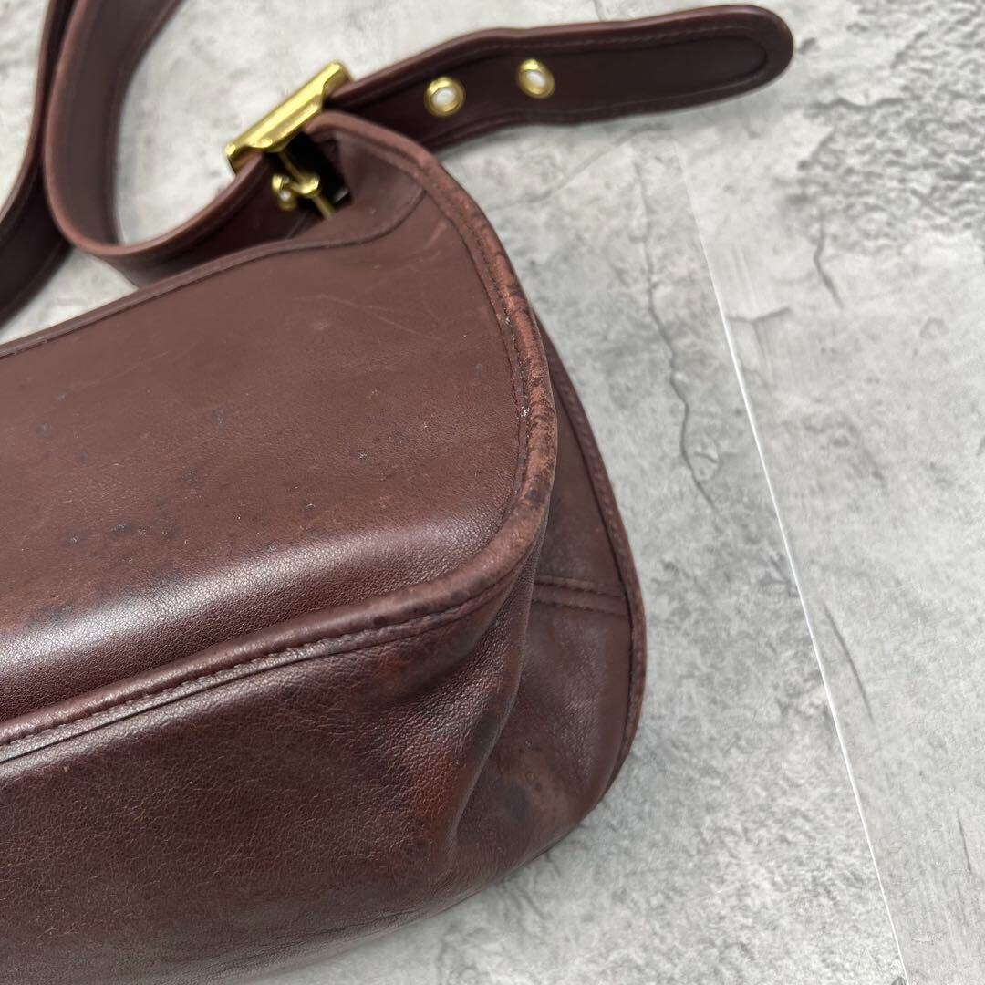 バッグ Old Coach Brown Leather Shoulder Bag Old Coach 10398 Shoulder Bag Leather Vintage Brown from