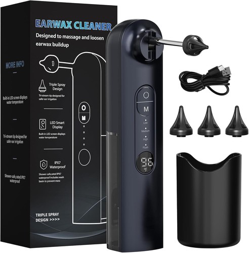 Electric Ear Wax Removal Tool,Water Powered Ear Cleaner, Ear Cleaning Kit Tips