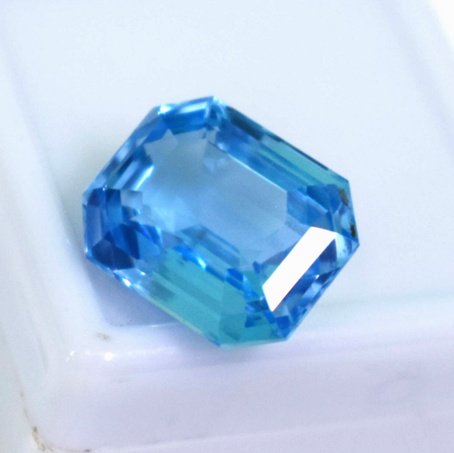 Natural Santa Maria Sea Blue Aquamarine Emerald Cut 9-11 Ct Ring Size - Picture 8 of 9