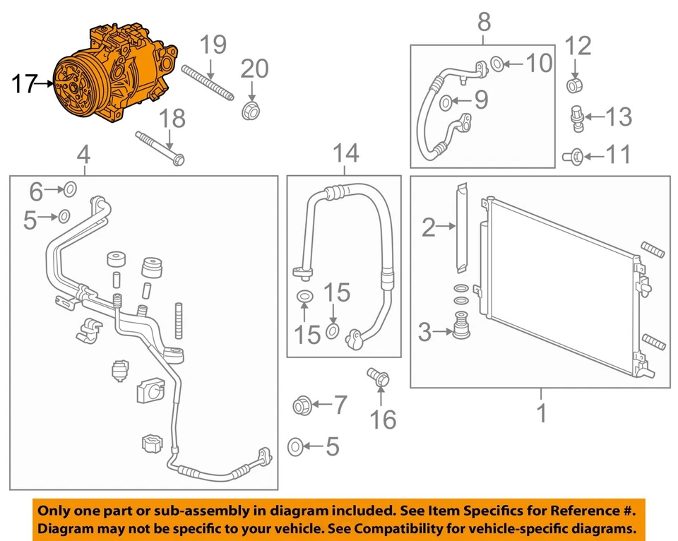 Used A/C Compressor fits: 2016 Chevrolet Spark gasoline model Grade B - Image 3 of 4