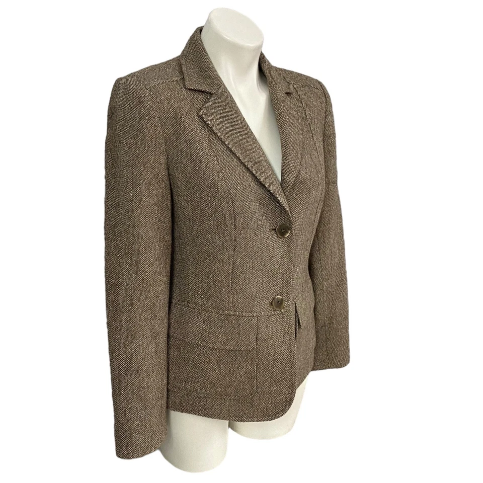 Blazer Style & Co Mujer 10P Marrón Tweed Preppy Chaqueta Trabajo Oficina Informal Foto 4 de 4
