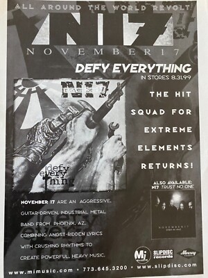 N17, November 17, Defy Everything, Full Page Vintage Promotional