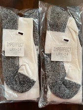 2 PAIR THORLO COOLMAX LITE RUNNING CREW SOCKS, X-LARGE, WHITE, IMPERFECT, USA