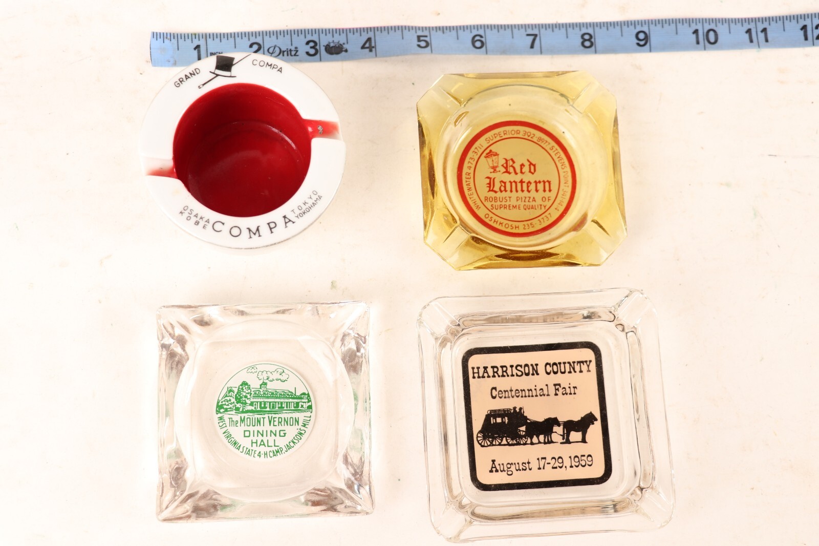 Vintage advertising ashtrays (set of 4) eBay