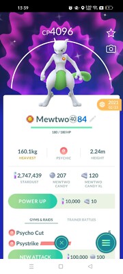 Pokemon Mewtwo Psystrike Level 40 -3 Skills - Tr.a.d.e 20k Or 30 Days - Foto 5