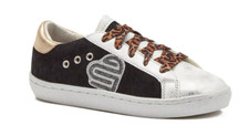 NWT Justice Sports Big Girls 5 Black  Silver Low Court Sneaker Casual Athletic