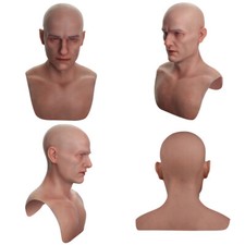 Realistic Silicone Face Mask Bell Youth Man Head Mask for Halloween Cosplay