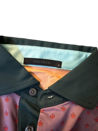Neu mit Etikett Greyson Polo Herren Small Golf Frühling Garten Windblume Kurzarm Wolf - Bild 6 von 15
