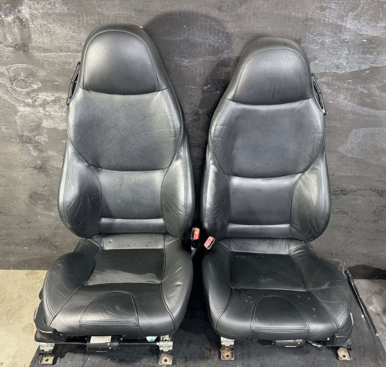 9602 BMW Z3 ROADSTER POWER SEAT PAIR BLACK SPORT LEATHER W/ RAILS