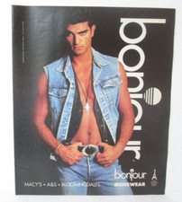 SEXY YOUNG MAN BARE CHEST BONJOUR JEANS Vinta...