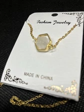 Rose Quartz Bead Honey Comb Shape Gold Tone #218