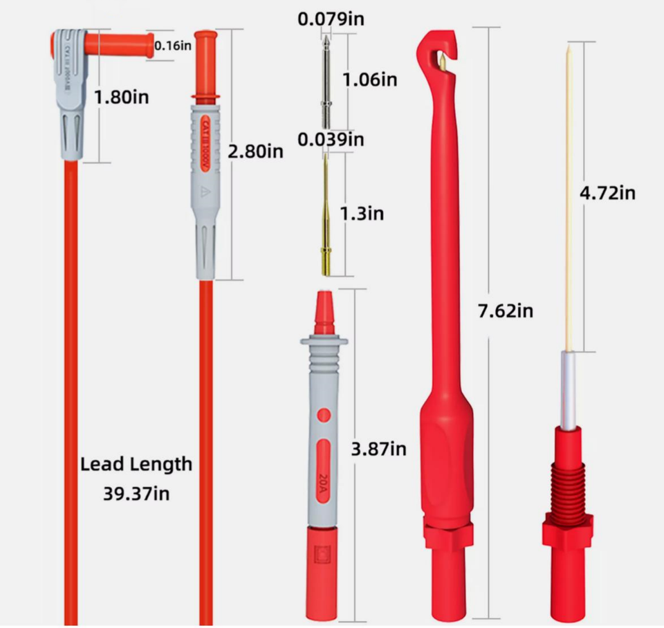 Multimeter Automotive Test Leads Kit With Wire Piercing Clip Puncture - View #10