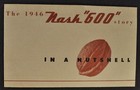 New Listing1946 Nash 600 Small Brochure Folder Excellent Original 46