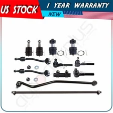 Complete 12pcs Front Tie Rods Ball Joints Sway Bars For 97-06 Jeep Wrangler 4WD