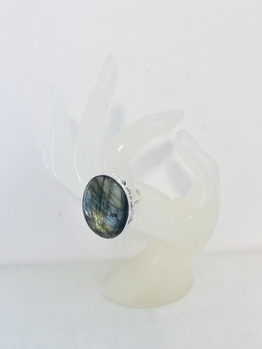 Labradorite & Silver Plated Ring UK Size R US Size 9 Gemstone Jewellery - Picture 4 of 4