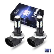 2 pack 881 LED Fog Light Driving Bulbs 862 886 889 894 896 898 Xenon White 6000K