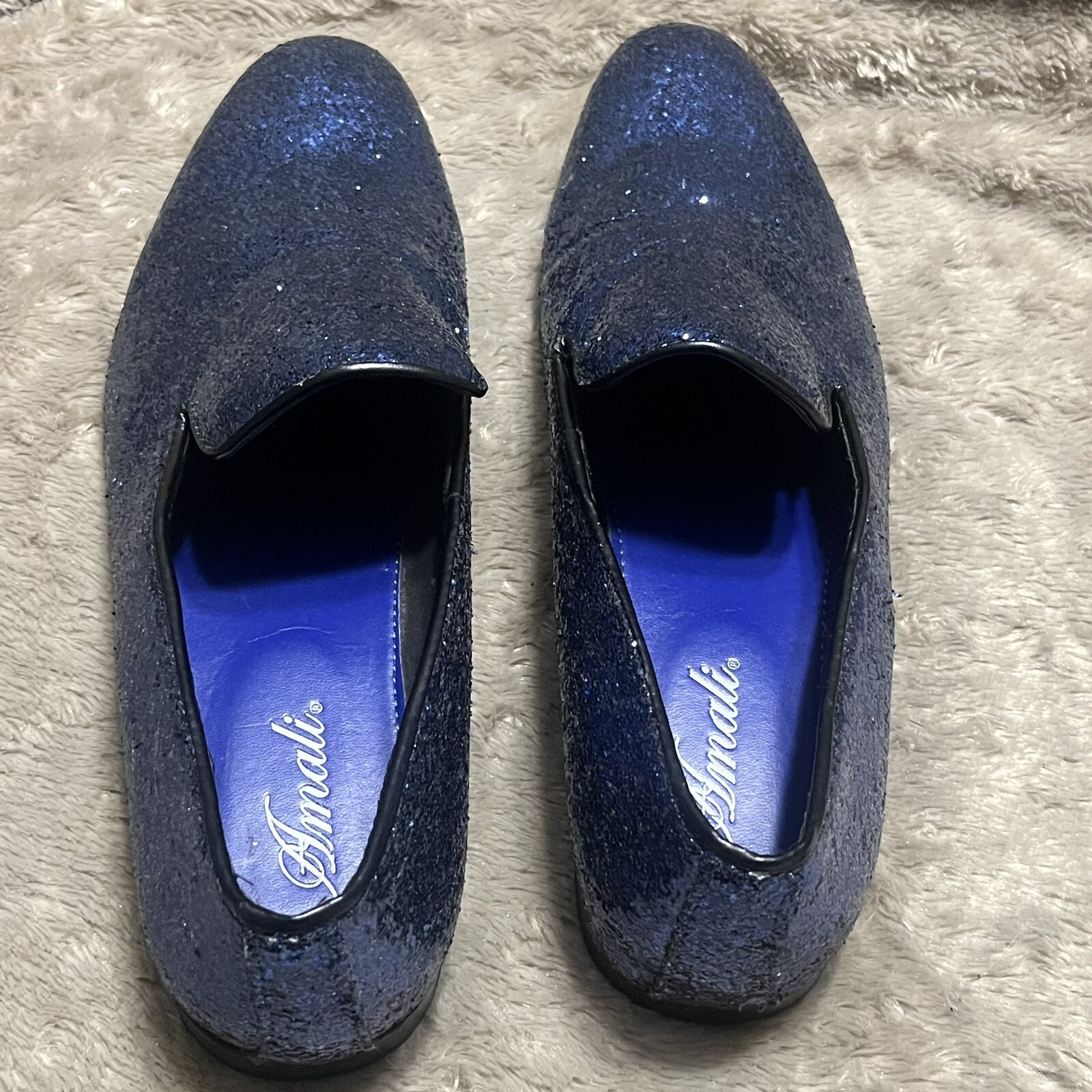 SAOLA Scarpe mocassino eleganti Amali Barnes 002 blu glitter JMS805ZM uomo taglia 11
