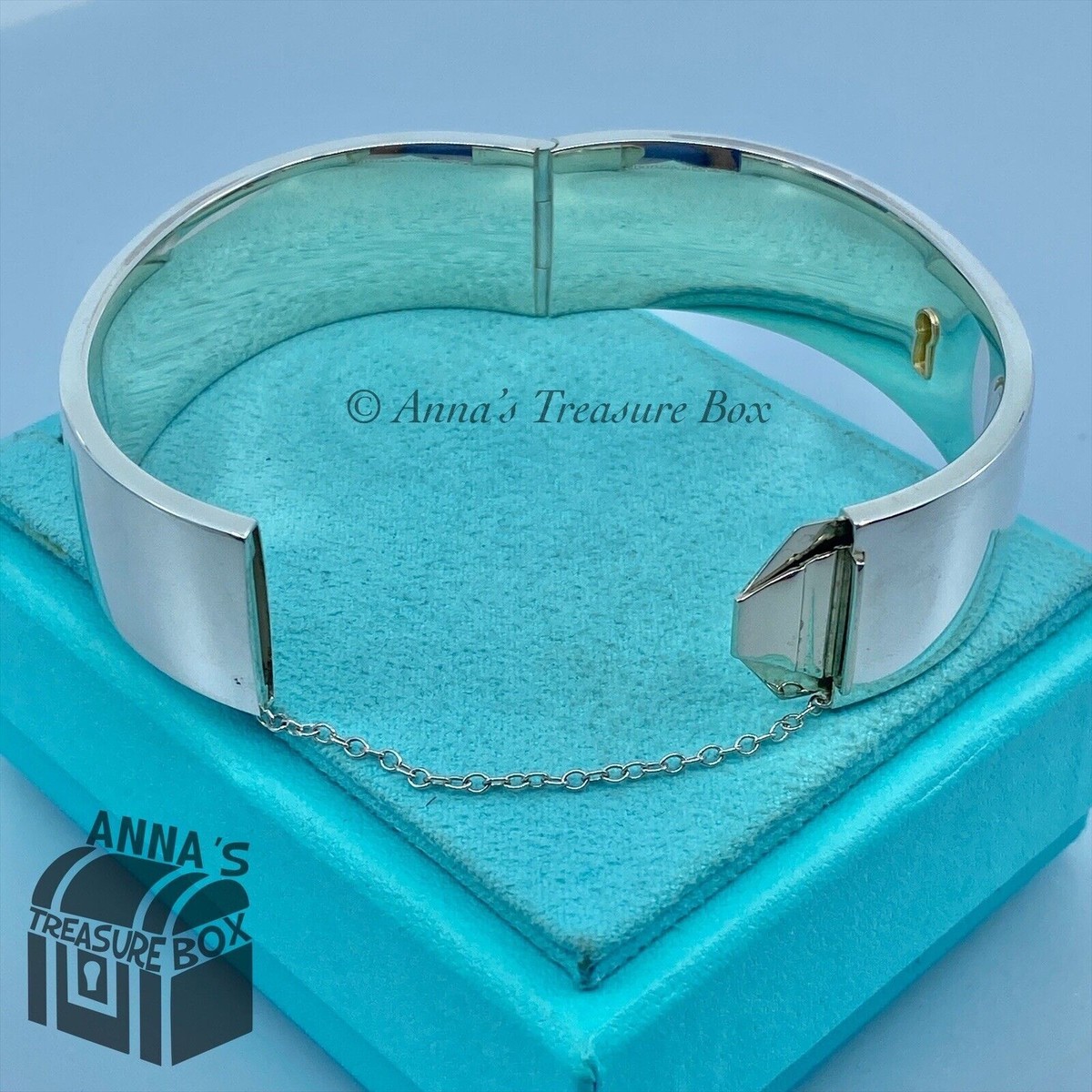 Tiffany & Co. 925 Silver 18K Gold Love Lock Hinge 7