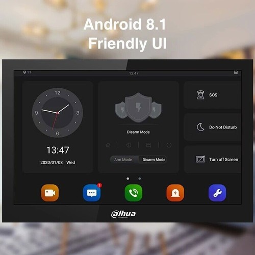 Dahua VTH5341G-W Android 10" Touch-Screen Indoor Monitor IP Video Intercom WiFi - Afbeelding 4 van 14