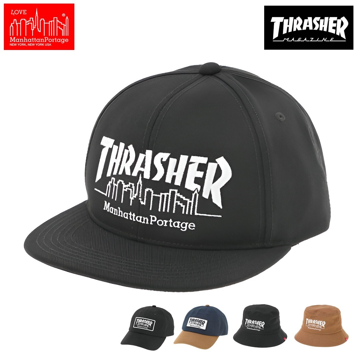 Manhattan Portage x THRASHER Collaboration Cap/Bucket Hat Cotton 