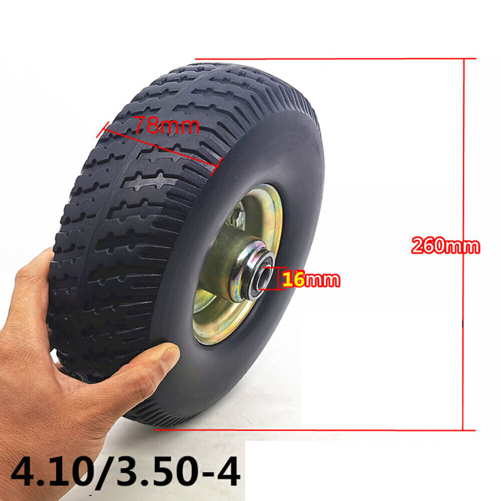 2 Pneumatici Pieni Flat Free 10&Prime; 4.10/3.50-4 &ndash; Ruote Carrello Giardino Camion Manuale &ndash; CICMOD