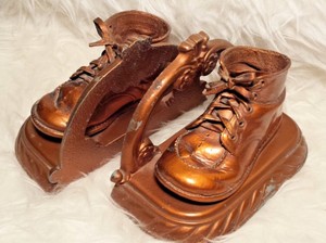 brass baby shoes