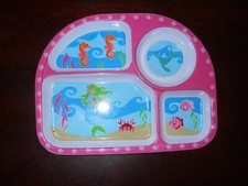 Childs 4 compartment Divided Plate  Melamine Ware Under the Sea  